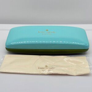 Kate Spade New York Eyeglasses Case Turquoise Green With Cleaning Cloth